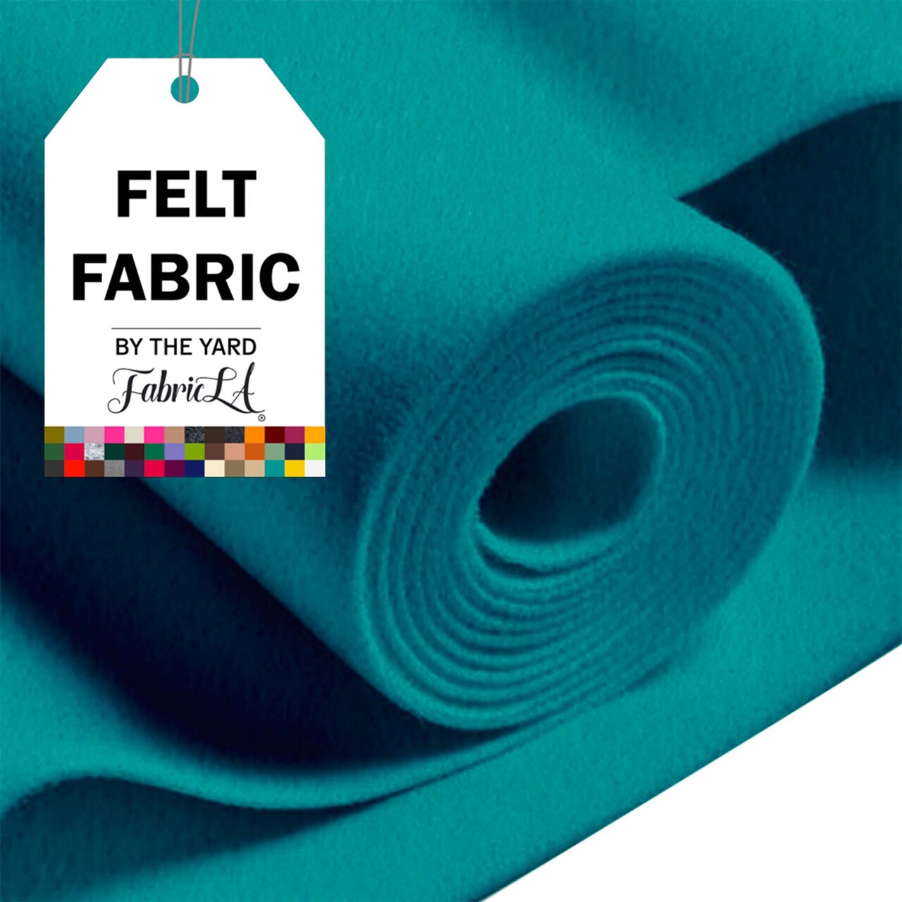 FabricLA Craft Felt Fabric - 72" Inch Wide & 1.6mm Thick Non-Stiff Felt Fabric by The Yard - Use This Soft Felt Roll for Crafts - Felt Material Pack - Turquoise Felt, 2 Continuous Yards